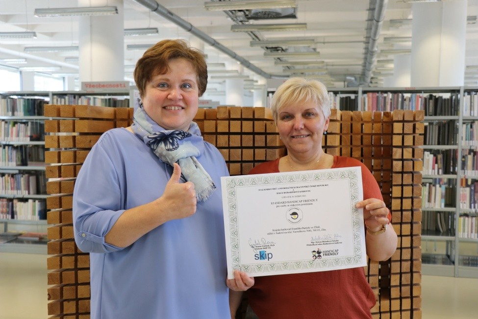 Knihovna získala certifikát Handicap Friendly