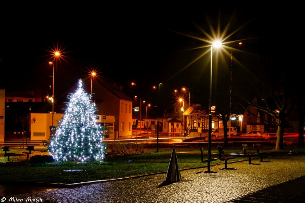 Vánoční strom v Malenovicích. Foto: Milan Mikšík
