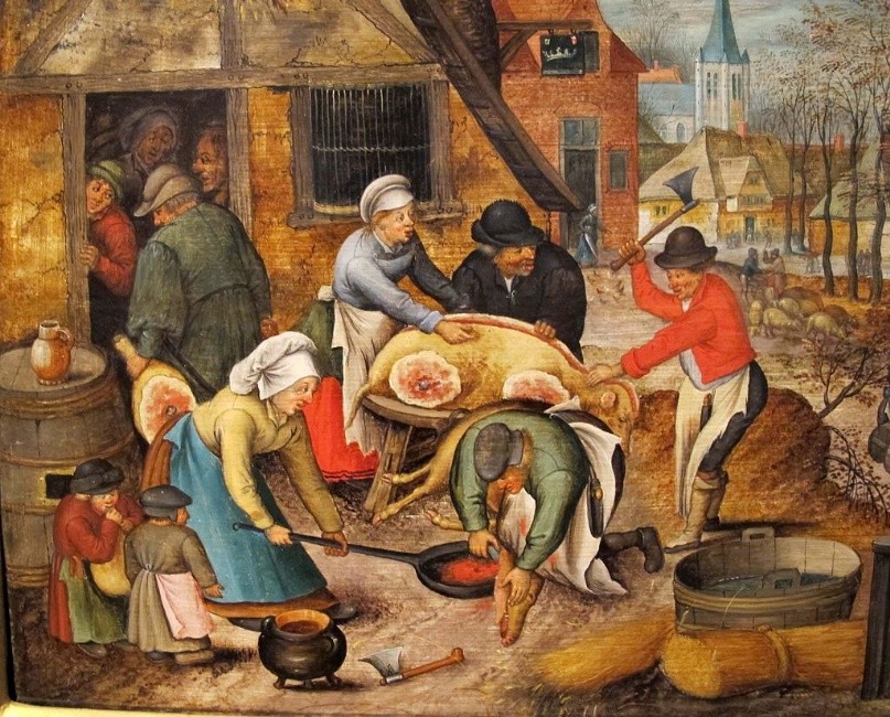 Zabíjačka na obraze vlámského malíře Pietera Brueghela mladšího Zdroj: Wikipedia