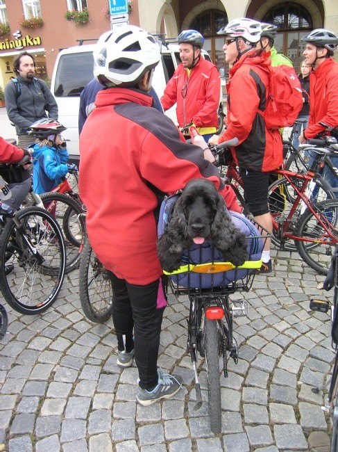 Jízdu po nové cyklostezce si vychutnalo i tohle psisko