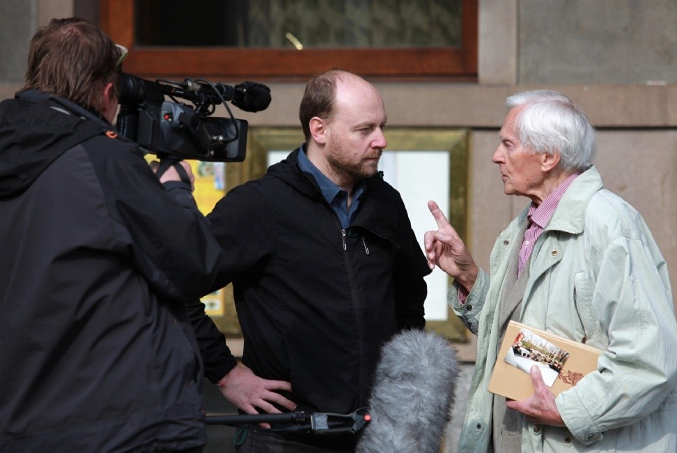 Miroslav Zikmund s režisérem Petrem Horkým